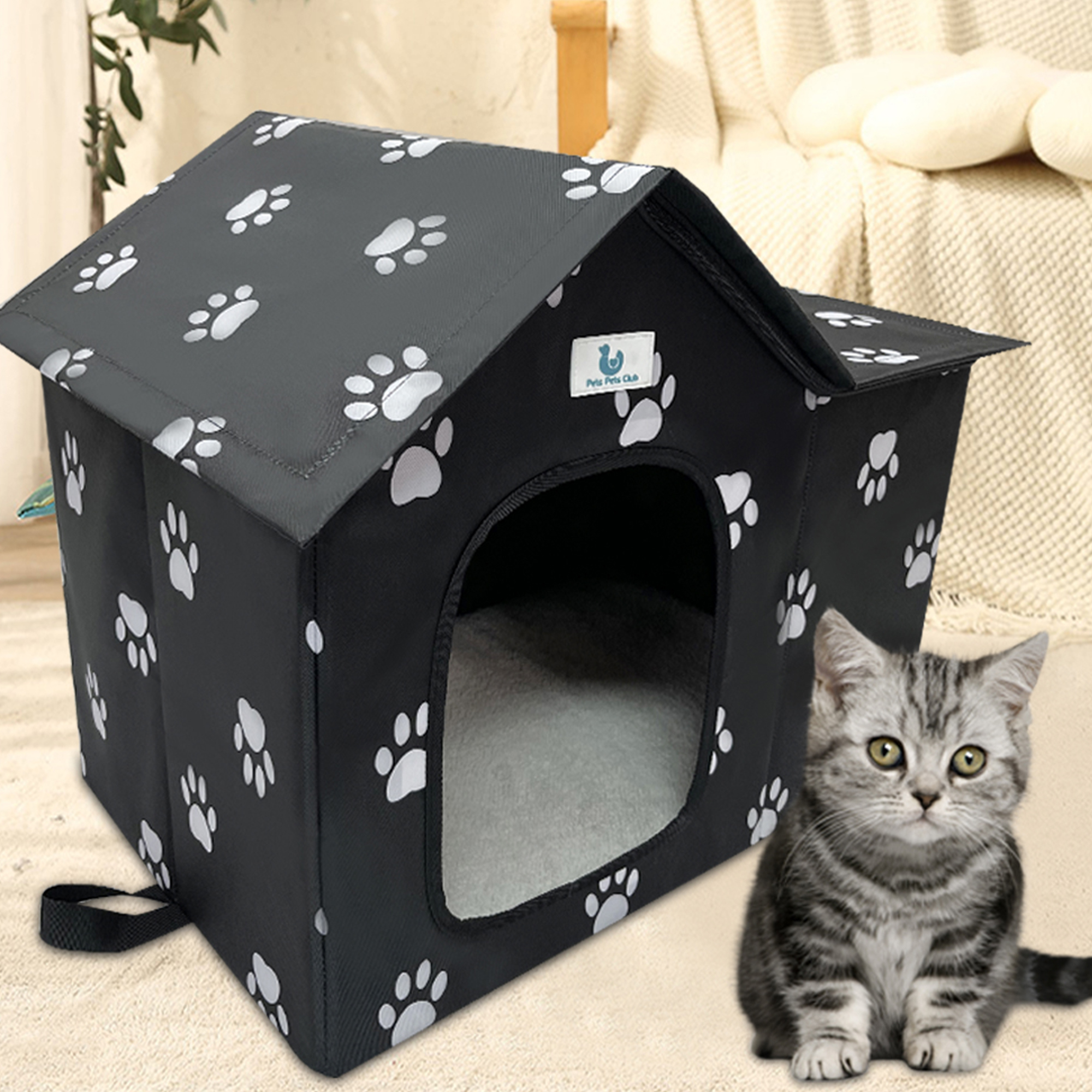 Wholesale Pet House Indoor Outdoor Cat House, Weatherproof Outside Cat Shelter for Feral Cats(圖7)